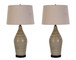 "Serene Stone" Ceramic Table Lamp (Set of 2) - Natural Finishes/Matte Black