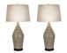"Serene Stone" Ceramic Table Lamp (Set of 2) - Natural Finishes/Matte Black
