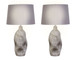 "Stonehaven Elegance" Ceramic Table Lamp (Set of 2) - Natural Stone