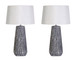 "Textured Elegance" Ceramic Table Lamp (Set of 2) - Gray