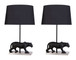 "Panther Noir" Resin Table Lamp (Set of 2) - Black Resin/Pn On Metal