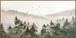 "Misty Wilderness" Hand-Painted Canvas In Frame - Green / Gray