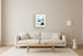 "Tranquil Horizons II" Framed Canvas Under Acrylic - Teal / Beige / Ivory
