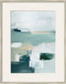 "Tranquil Horizons I" Framed Canvas Under Acrylic - Aqua / Cream