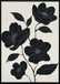 "Nocturnal Blooms II" Hand-Painted Canvas In Frame - Black / White / Canvas