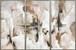 "Ethereal Reflections" Hand-Embellished Canvas Triptych In Frame - Neutral