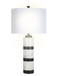 "Marble Harmony" Marble Table Lamp - White Marble / Matte Black