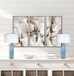 "Azure Display" Art Glass Table Lamp (Set of 2) - Blue Art Glass / Clear Crystal / Soft Gold
