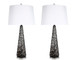 "Eclipse Radiance" Art Glass Table Lamp (Set of 2) - Black Art Glass