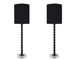 "Obsidian Elegance" Metal Buffet Lamp (Set of 2) - Black / Clear Crystal