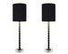 "Obsidian Elegance" Metal Buffet Lamp (Set of 2) - Black / Clear Crystal