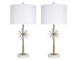 "Crystal Bloom II" Crystal And Marble Table Lamp (Set of 2) - White / Clear Crystal / Soft Gold