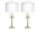 "Crystal Bloom II" Crystal And Marble Table Lamp (Set of 2) - White / Clear Crystal / Soft Gold