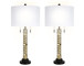"Twist Elegance" Metal Table Lamp (Set of 2) - Matte Black / Soft Gold