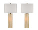"Luminous Alabaster" Alabaster Table Lamp With Night Light (Set of 2) - Alabaster / Soft Gold