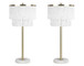 "Tassel Elegance II" Metal Table Lamp (Set of 2) - Soft Gold / White