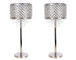 "Crystal Elegance II" Metal Table Lamp (Set of 2) - Polished Nickel / Clear Crystal