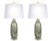 "Verdant Glow" Art Glass Table Lamp (Set of 2) - Green Art Glass