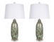 "Verdant Glow" Art Glass Table Lamp (Set of 2) - Green Art Glass