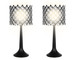 "Crystal Lattice Radiance" Metal And Crystal Table Lamp (Set of 2) - Matt Black / Clear Crystal