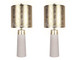 "Luxe Radiance" Ceramic Table Lamp (Set of 2) - Off White / Gold
