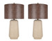 "Rustic Harmony" Ceramic Table Lamp (Set of 2) - Rock