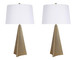 "Golden Apex" Ceramic Table Lamp (Set of 2) - Electroplated Gold