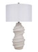 "Serenity Waves" Ceramic Table Lamp - Off White