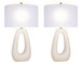"Serenity Loop" Ceramic Table Lamp (Set of 2) - Textured White