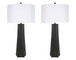 "Obsidian Glow" Metal Table Lamp (Set of 2) - Matte Black