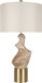 "Sculptural Serenity" Ceramic Table Lamp (Set of 2) - Stone / Soft Gold