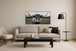"Majestic Longhorn" Hand-Embellished Canvas In Frame - Gray / White / Green