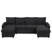 U Shaped Sectional Sofa Bed With Storage Chaise Lounges, USB Ports, And Cup Holders