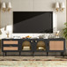 TV Stand With App-Controlled LED Lights, 2 Drawers & Door Storage