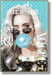 Gilded Glam Pop - 32" x 47" Framed Wall Art - Light Blue