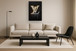 Gilded Drip Monogram - 33" x 48" Framed Wall Art - Black