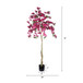 Artificial Bougainvillea Tree, Realistic Faux Potted Plant For Indoor Home Decor - Dark Pink / Green Leaves
