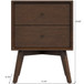 Caroline - Mid-Century Modern Style White Night Stand 2 Drawer