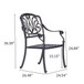 Patio Outdoor Aluminum Dining Armchair With Cushion (Set of 2)