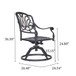 Patio Outdoor Aluminum Dining Swivel Rocker Chairs With Cushion (Set of 2)
