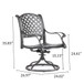 Patio Outdoor Dining Swivel Rocker Chairs With Cushion (Set of 2)