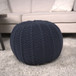 Bordeaux - Knitted Cotton Round Pouf Ottoman And Floor Cushion
