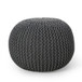 Bordeaux - Knitted Cotton Round Pouf, Versatile Ottoman And Floor Cushion