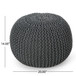 Bordeaux - Knitted Cotton Round Pouf, Versatile Ottoman And Floor Cushion