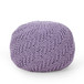 Bordeaux - Knitted Cotton Round Pouf Ottoman