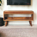 Solid Wood Bench With Upholstered Sea