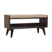 Solid Wood Bench With Upholstered Sea