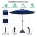 8.8' Outdoor Aluminum Patio Umbrella With 42 Pound Square Resin Umbrella Base