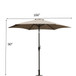 8.8' Outdoor Aluminum Patio Umbrella With 42 Pound Square Resin Umbrella Base