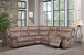 Dollum - Two Tone Nubuck Manual Recliner Sectional Sofa With USB Port Cupholder Console